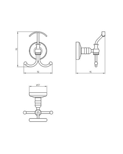Тройной крючок Migliore Mirella 17242 Хром