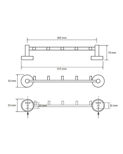 Вешалка для полотенец Bemeta Omega 104105112 Хром