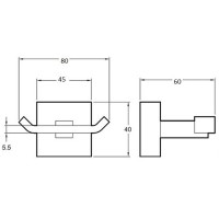 Двойной крючок Bronze de Luxe 1760'S 10507 Бронза
