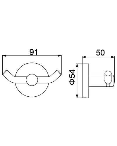 Двойной крючок Timo Saona 13012/03 Черный