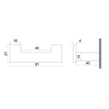 Двойной крючок Excellent Riko DOEX.1602CR Хром