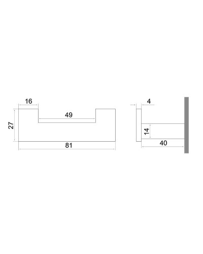 Двойной крючок Excellent Riko DOEX.1602BL Черный