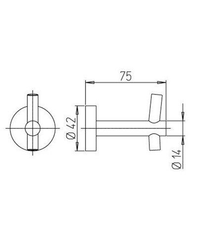 Двойной крючок Paini Pixel 81CR011 Хром