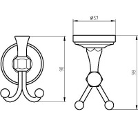 Двойной крючок Migliore Fortuna 27709 Хром