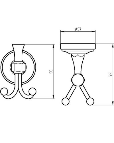 Двойной крючок Migliore Fortuna 27709 Хром