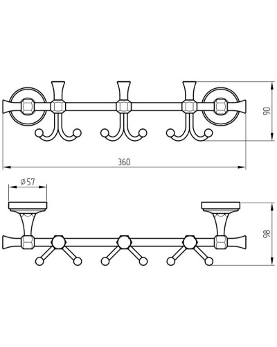 Вешалка для полотенец Migliore Fortuna 27715 Хром