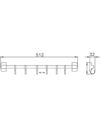 Вешалка для полотенец Haiba HB209-6 Хром