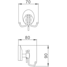 Тройной крючок Haiba HB1605-3 Хром