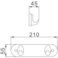 Двойной крючок Haiba HB1505-2 Хром