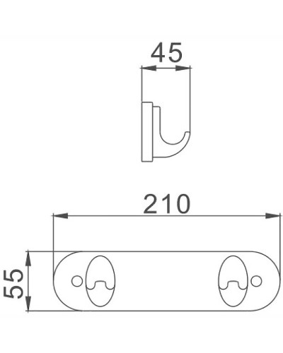 Двойной крючок Haiba HB1505-2 Хром