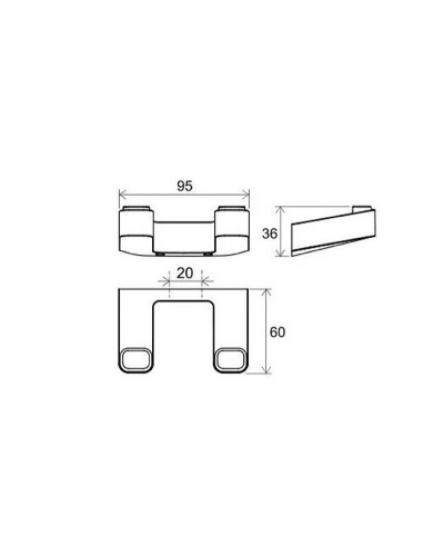 Двойной крючок Ravak 10° X07P554 Черный матовый
