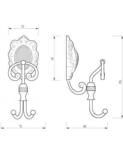 Двойной крючок Migliore Cleopatra 16661 Хром