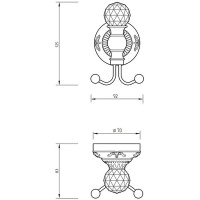 Двойной крючок Migliore Cristalia 16838 Золото с кристаллом Swarovski