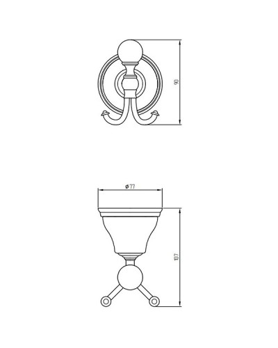 Двойной крючок Migliore Provance 17698 Золото