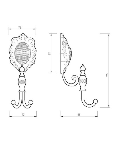Двойной крючок Migliore Cleopatra 16662 Хром