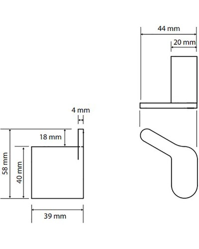 Крючок Bemeta Organic L 157106191L Хром
