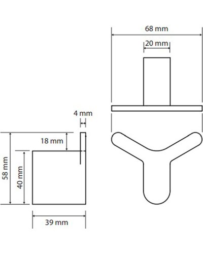 Двойной крючок Bemeta Organic 157106211 Хром