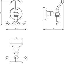 Тройной крючок Migliore Mirella 17283 Хром Золото