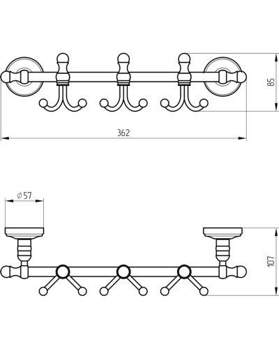 Вешалка для полотенец Migliore Mirella 24912 Хром