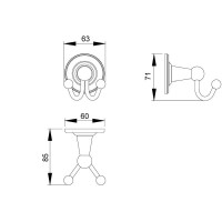 Крючок двойной Timo Nelson 150012/00