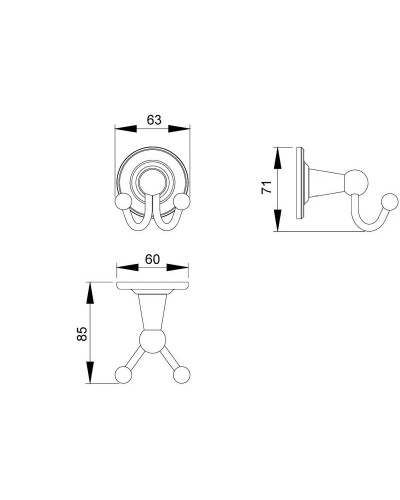 Крючок двойной Timo Nelson 150012/00