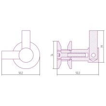 Крючок двойной белый матовый Сунержа Виктория 30-2010-0002