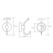 Двойной крючок Bemeta Omega 104105252 Хром