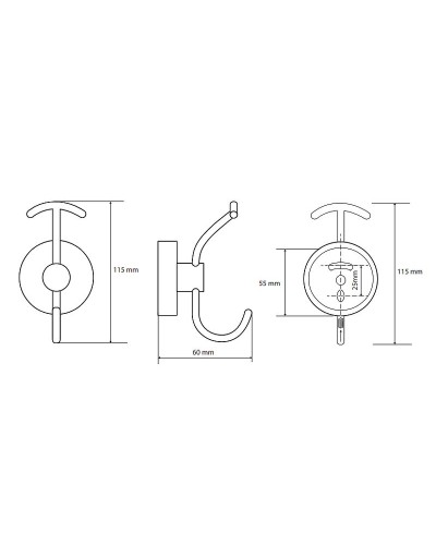 Двойной крючок Bemeta Omega 104105252 Хром