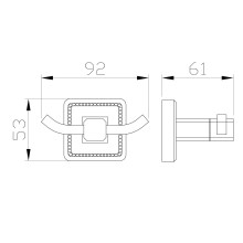 Двойной крючок для ванной WONZON & WOGHAND, Бронза (WW-7225)
