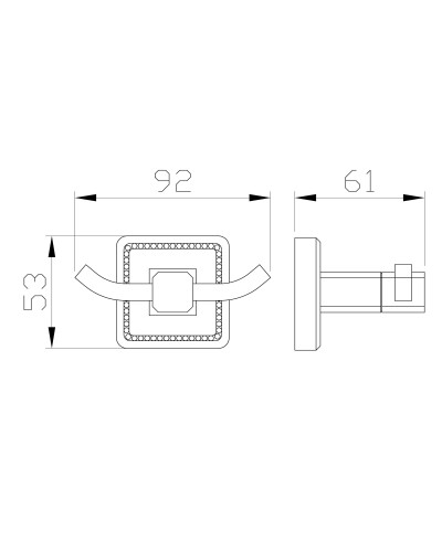 Двойной крючок для ванной WONZON & WOGHAND, Бронза (WW-7225)