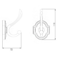 Двойной крючок Bronze de Luxe Royal S25205 Бронза