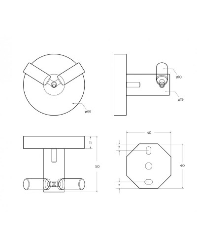Крючок двойной CEZARES RELAX-HKD-BORO