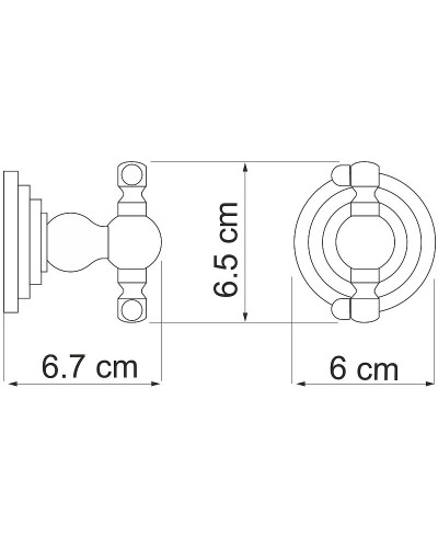 Двойной крючок WasserKRAFT Ammer K-7023D Хром матовый