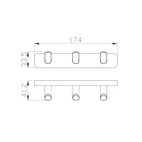 Вешалка с 3 крючками для ванной WONZON & WOGHAND, Темный графит (WW-9335)