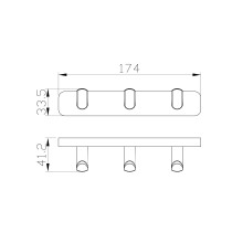 Вешалка с 3 крючками для ванной WONZON & WOGHAND, Темный графит (WW-9335)