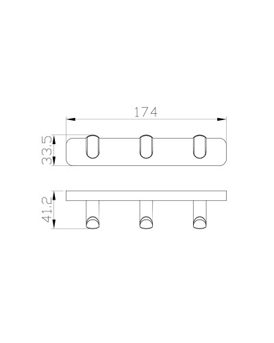 Вешалка с 3 крючками для ванной WONZON & WOGHAND, Темный графит (WW-9335)