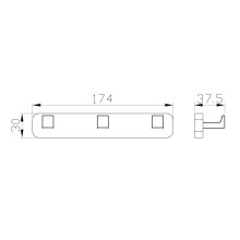 Вешалка с 3 крючками для ванной WONZON & WOGHAND, Хром (WW-9535)