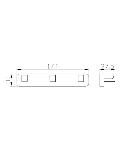 Вешалка с 3 крючками для ванной WONZON & WOGHAND, Хром (WW-9535)