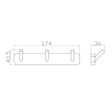 Вешалка с 3 крючками для ванной WONZON & WOGHAND, Хром (WW-6635)