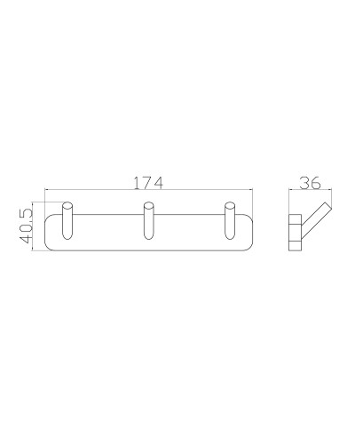 Вешалка с 3 крючками для ванной WONZON & WOGHAND, Хром (WW-6635)