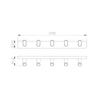 Вешалка с 5 крючками для ванной WONZON & WOGHAND, Темный графит (WW-9355)