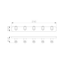 Вешалка с 5 крючками для ванной WONZON & WOGHAND, Темный графит (WW-9355)