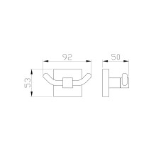 Двойной крючок для ванной WONZON & WOGHAND, Хром (WW-8925)