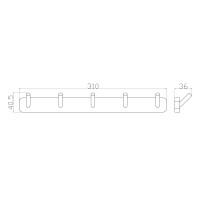 Вешалка с 5 крючками для ванной WONZON & WOGHAND, Хром (WW-6655)