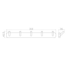 Вешалка с 5 крючками для ванной WONZON & WOGHAND, Хром (WW-6655)