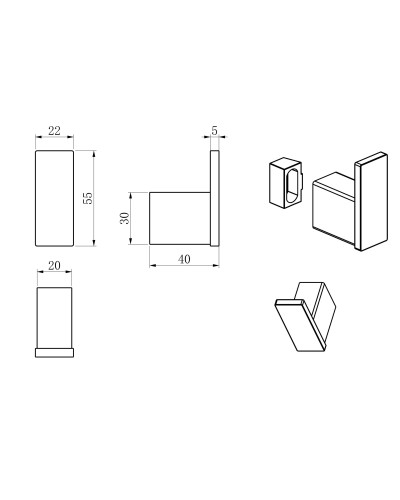 Крючок для ванной WONZON & WOGHAND, Хром (WW-V2301-CR)