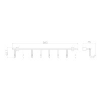 Вешалка с 8 крючками для ванной WONZON & WOGHAND, Хром (WW-9382-8)