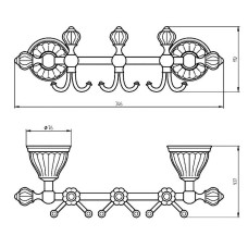 Вешалка для полотенец Migliore Olivia 17525 Золото Белая