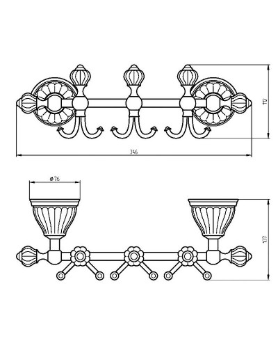 Вешалка для полотенец Migliore Olivia 17525 Золото Белая