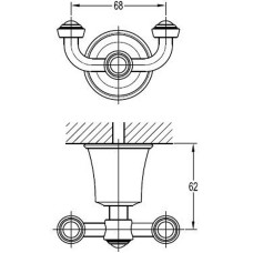Двойной крючок Cezares Liberty CZR-F-8988 Хром